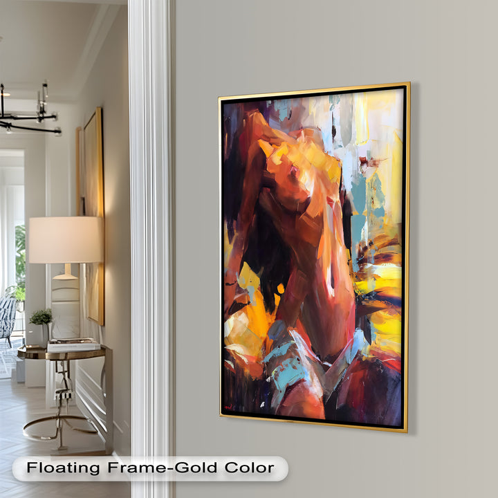 Ember Silhouette – Bold Abstract Nude Oil Painting