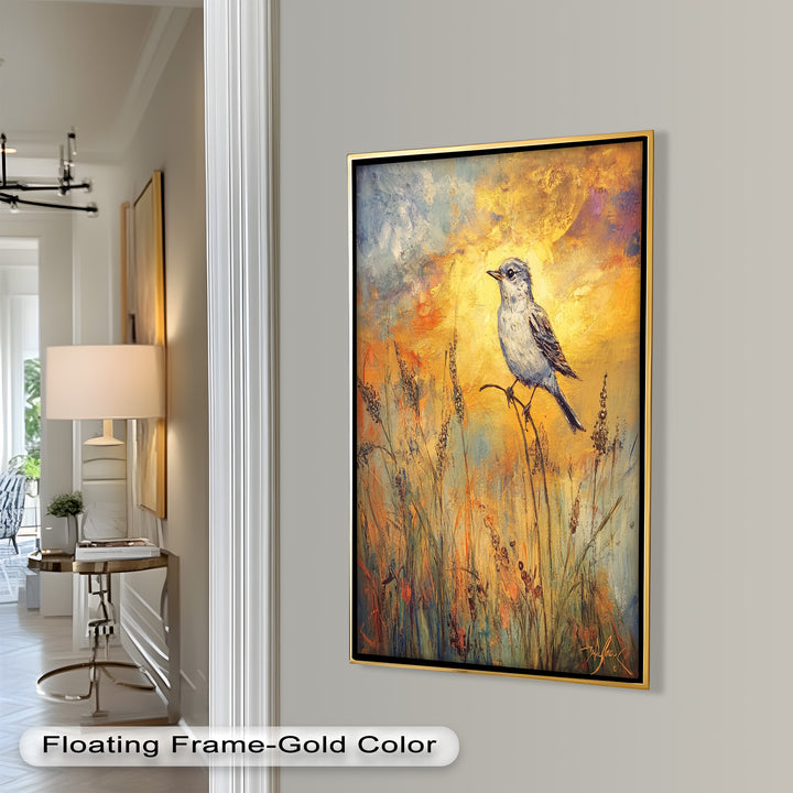 Twilight Songbird – Expressive Bird Oil Painting