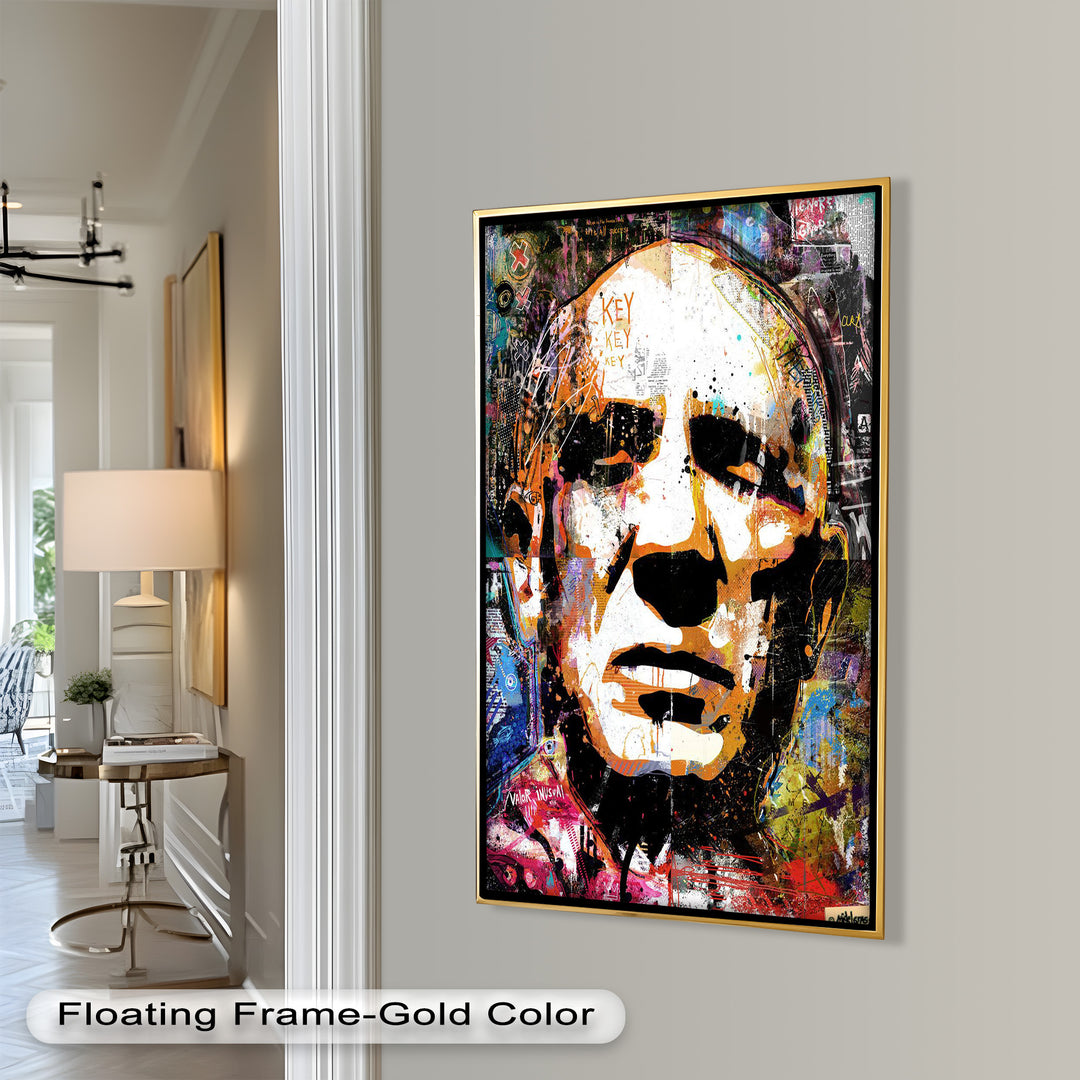 Abstract Urban Face Portrait Wall Art – Pop Art Oil Painting