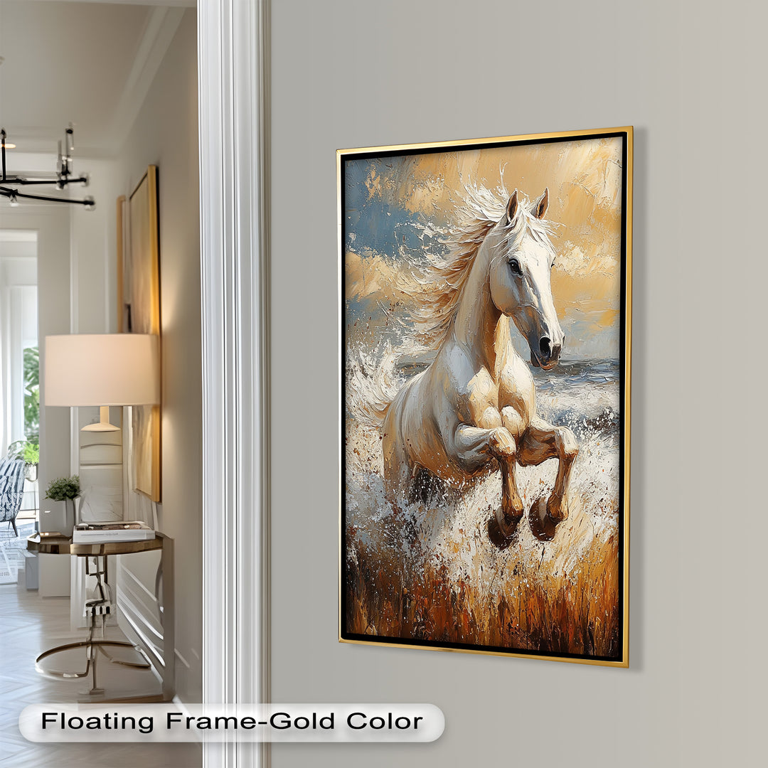 Spirit of the Wind – White Horse Oil Painting
