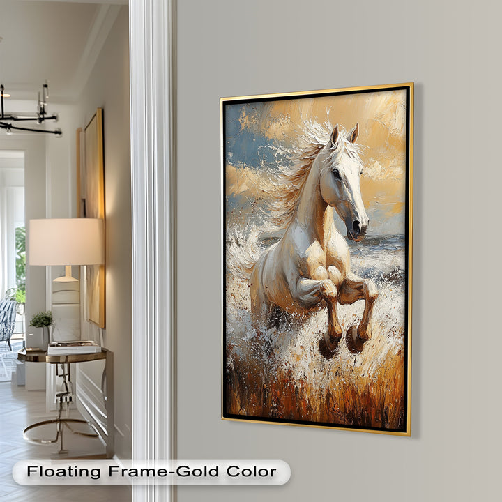 Spirit of the Wind – White Horse Oil Painting