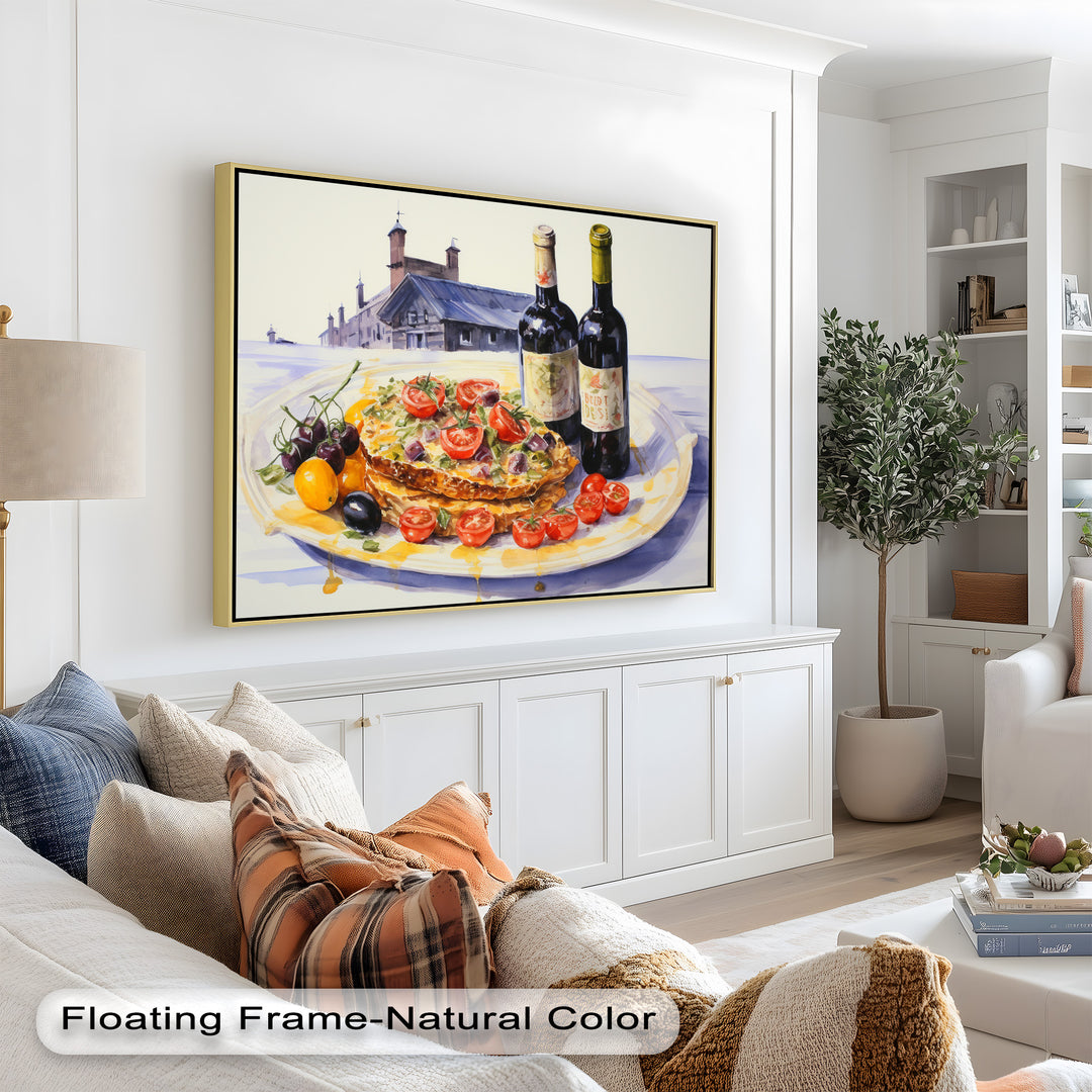 Tuscan Table – Rustic Lasagna and Wine Still Life Food Painting