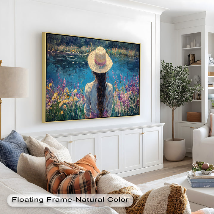 Girl by the Water – Impressionist Oil Painting