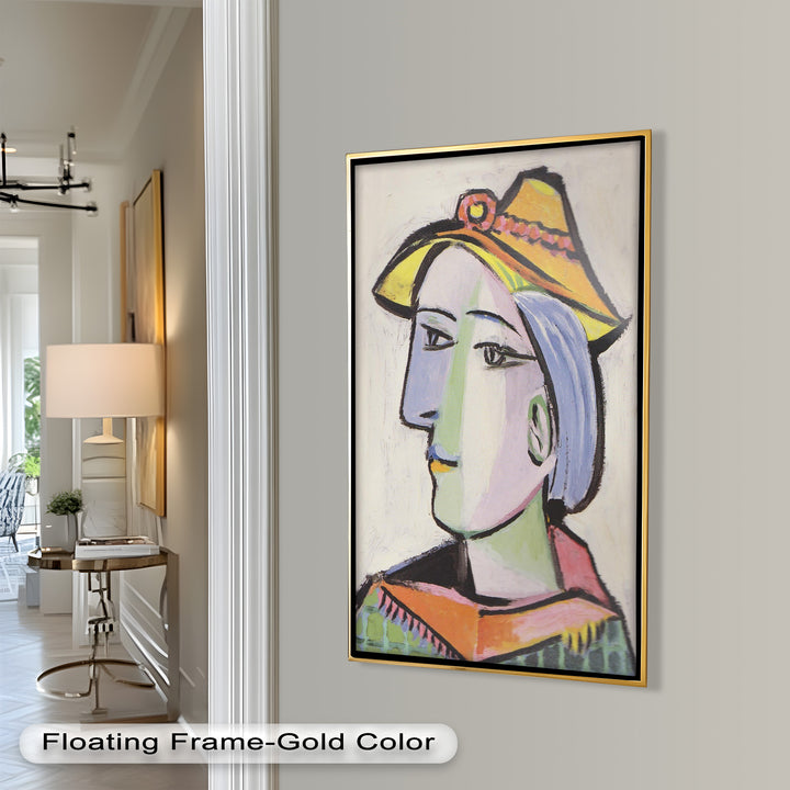Tranquil Gaze – Picasso-Inspired Side Profile Oil Painting