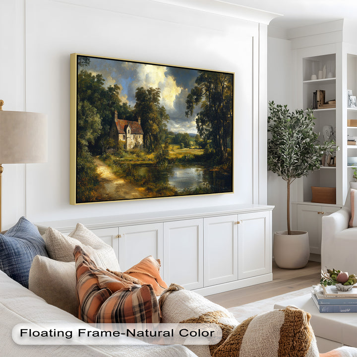 Rustic English Cottage – Charming Countryside Oil Painting