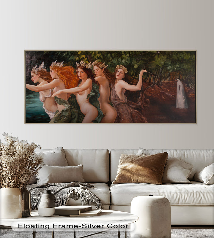 The Enchanted Procession – Mythological Forest Nymphs Oil Painting