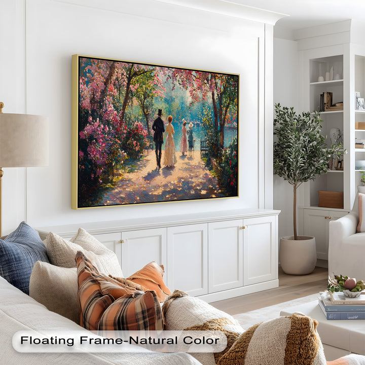 Springtime Promenade – Romantic Garden Path Impressionist Oil Painting