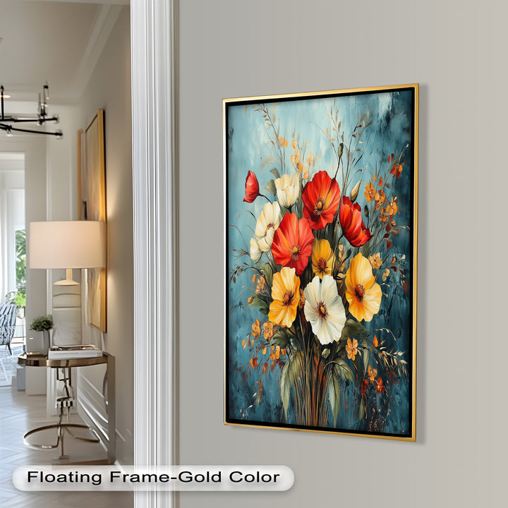 Vibrant Harmony – Multicolored Bloom Bouquet Flower Oil Painting