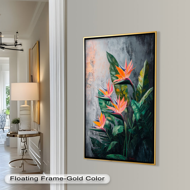 Tropical Flame – Bird of Paradise Botanical Oil Painting
