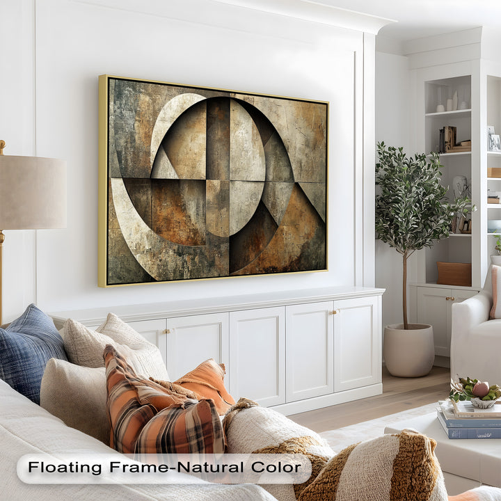 Geometrische Wandkunst – Abstraktes Kreis-Ölgemälde
