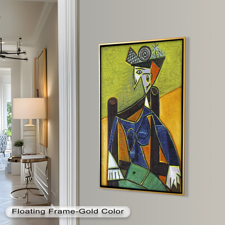 Woman in a Spiral Hat – Picasso-Style Cubist Oil Painting