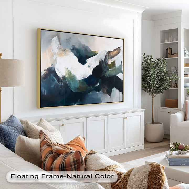 Eclipsed Range – Bold Mountain Shadows Abstract Oil Painting