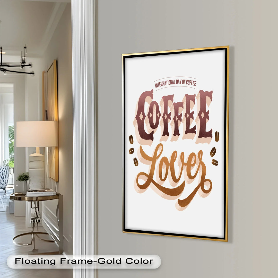 Coffee Lover Typography Art – Coffee Day Oil Painting - MyPhotoStation