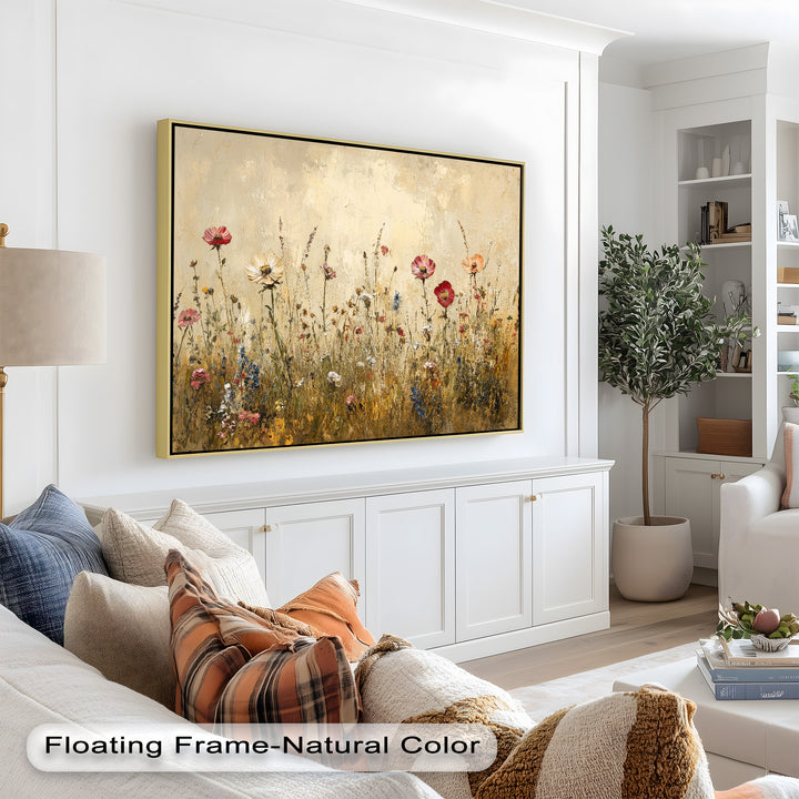 Vintage Wild Flowers – Rustic Floral Oil Painting