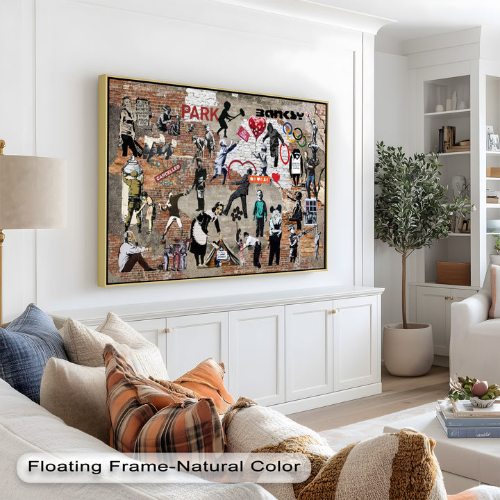 Voices on the Wall – Iconic Banksy Collage Oil Painting
