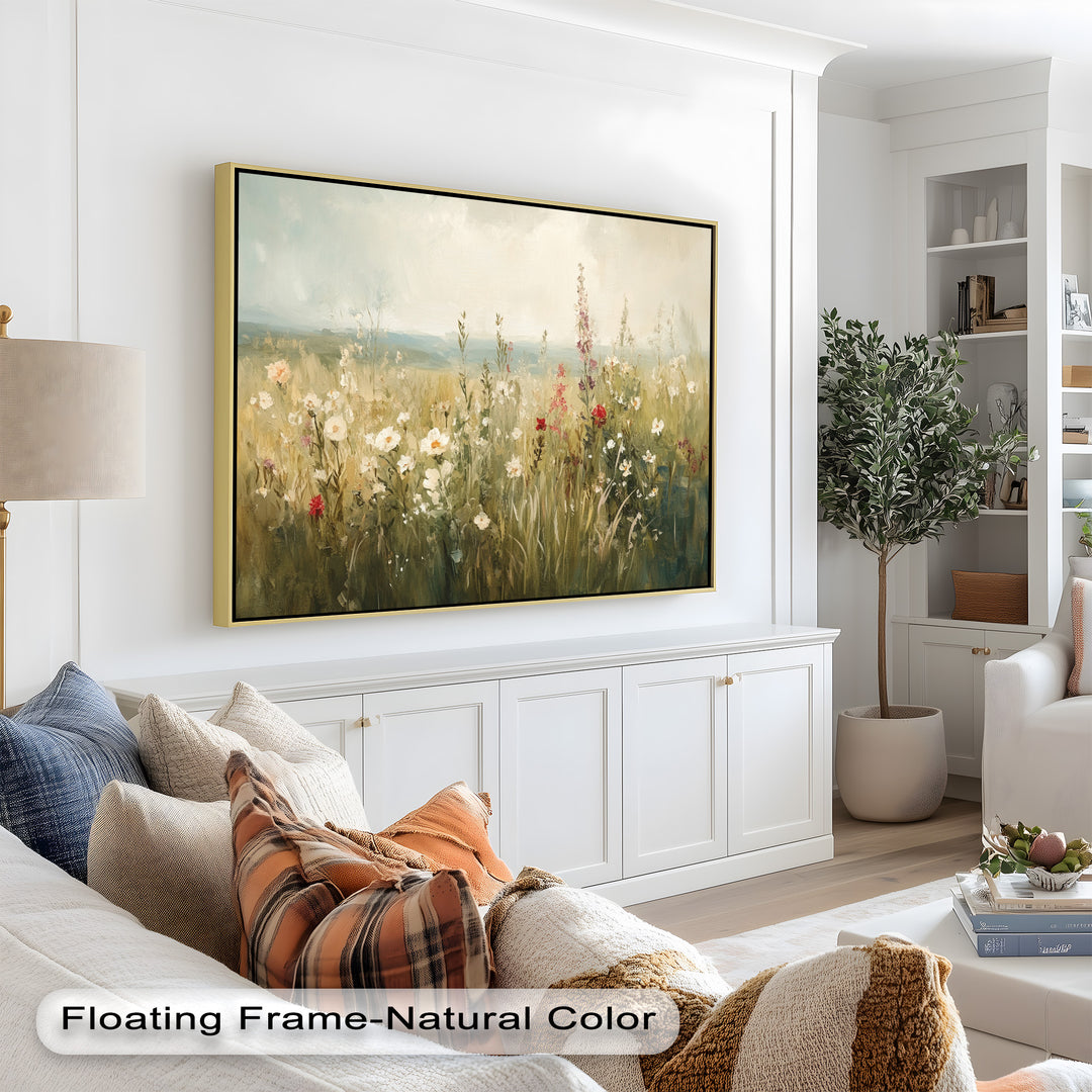 Nostalgic Feel – Serene Wildflower Oil Painting