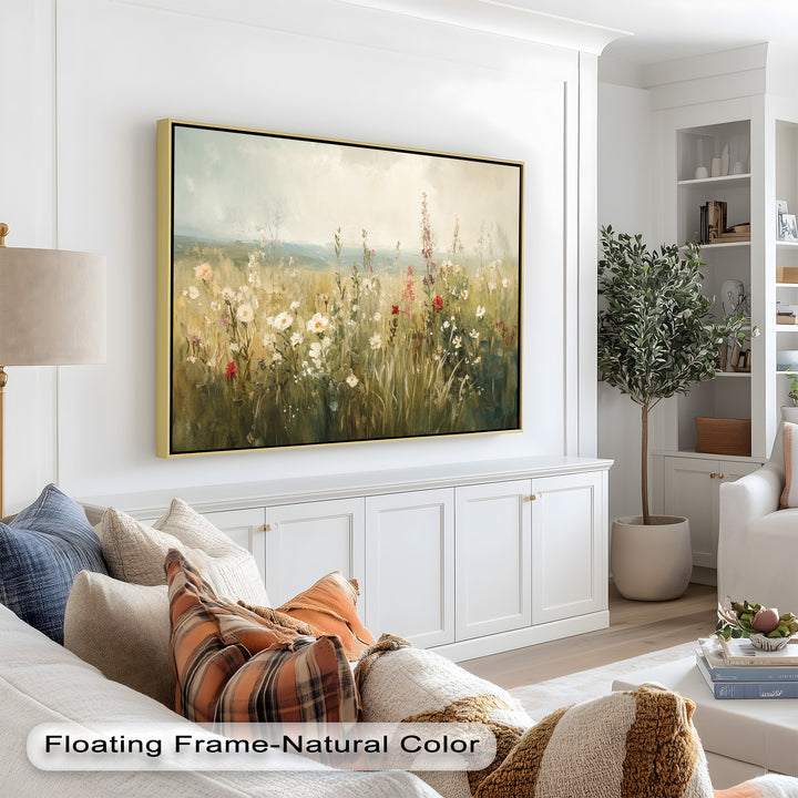 Nostalgic Feel – Serene Wildflower Oil Painting