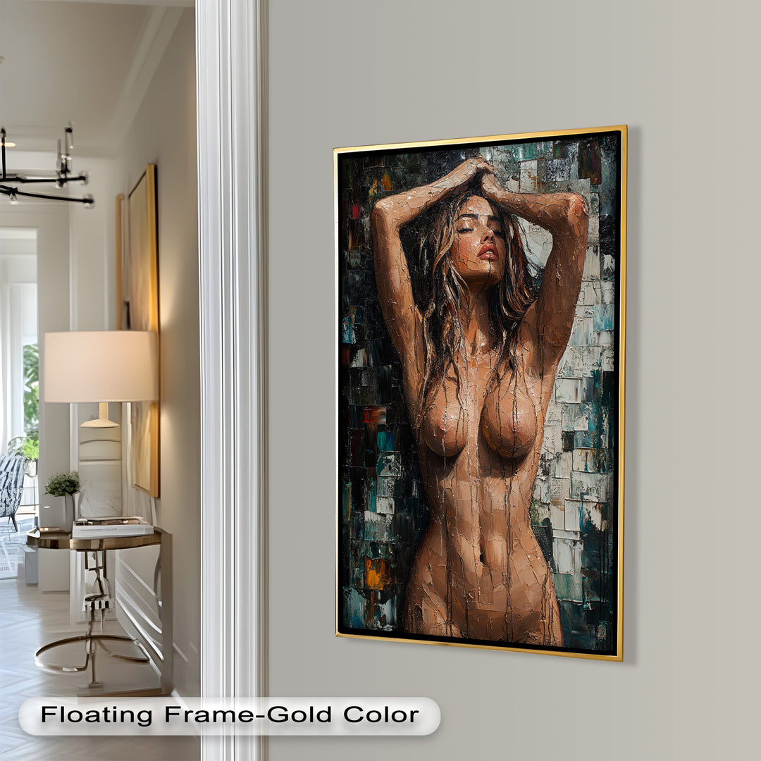 Sensual Mosaic – Abstract Female Nude Oil Painting
