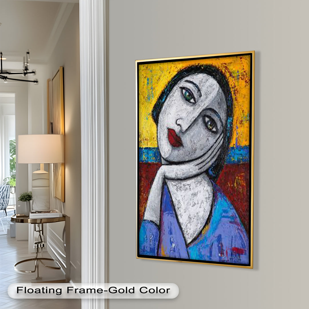 Quiet Reflection – Textured Modern Portrait Picasso Oil Painting