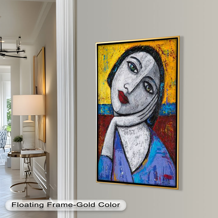 Quiet Reflection – Textured Modern Portrait Picasso Oil Painting