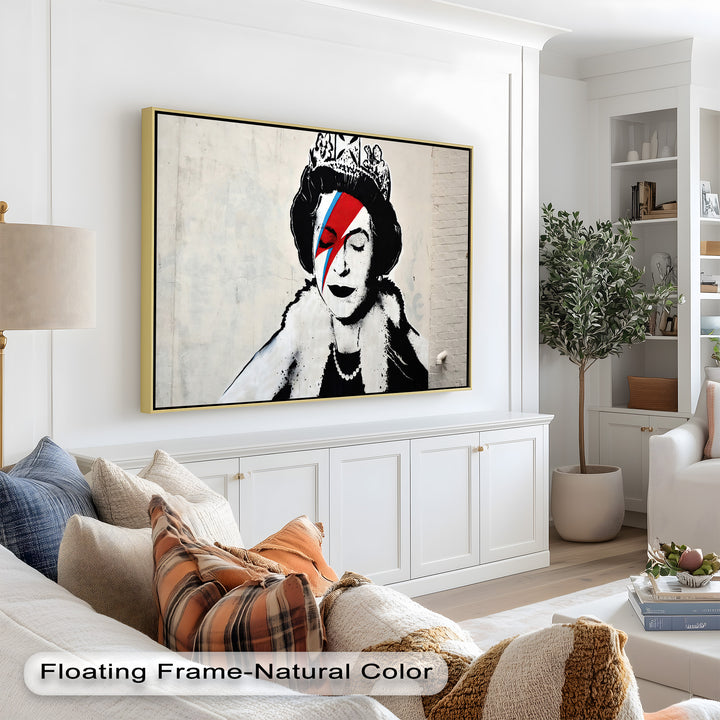 Royal Rebellion – Queen with Bowie Bolt Banksy Oil Painting