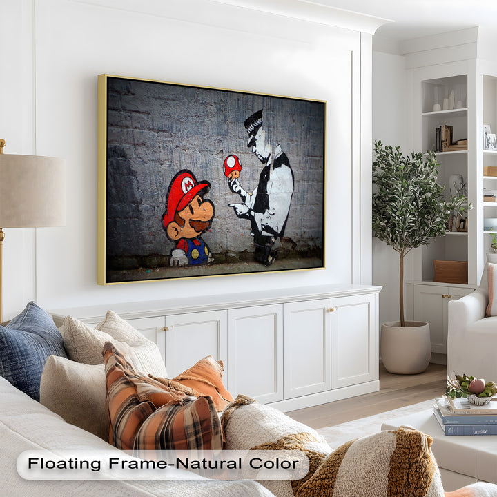 Mario Meets the Law – Banksy Oil Painting