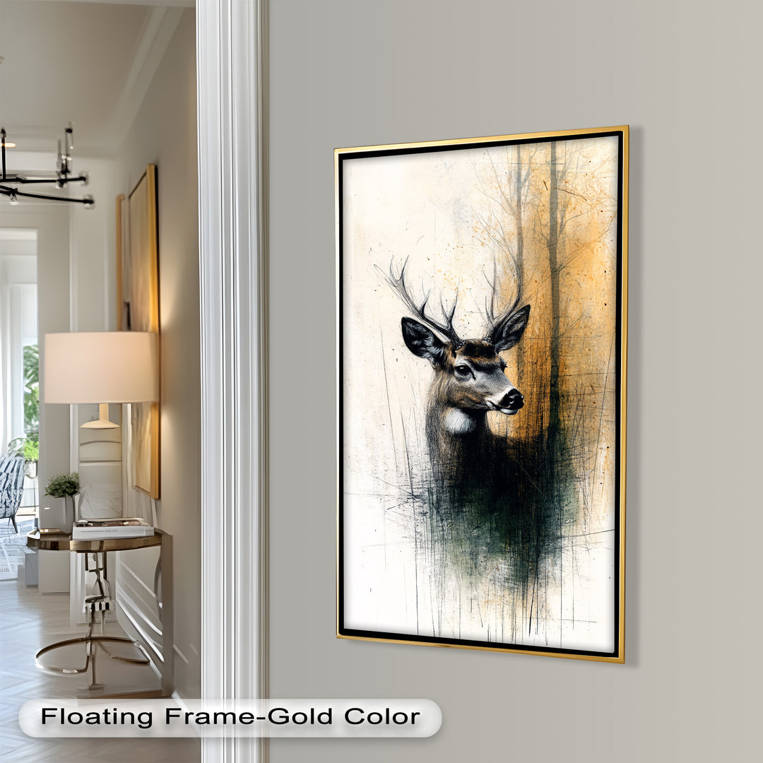 Majestic Deer Portrait - Animal Oil Painting