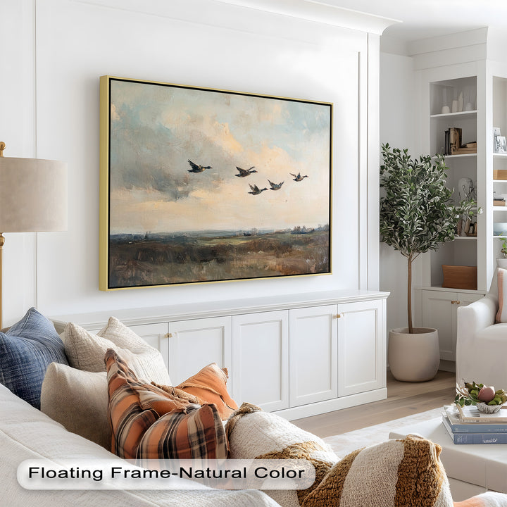 Flight Over the Marshlands – Ducks in Motion Oil Painting