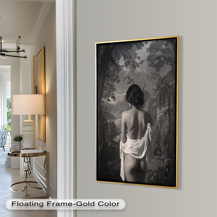 Silent Reverie – Classical Nude in Monochrome Oil Painting