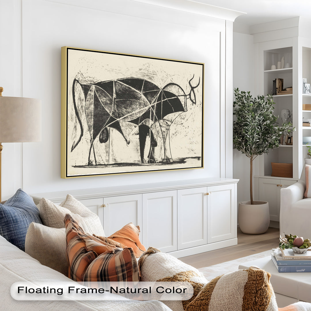 The Bull by Pablo Picasso – Minimal Abstract Oil Painting