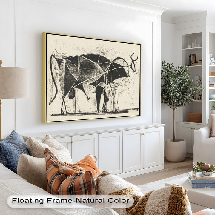 The Bull by Pablo Picasso – Minimal Abstract Oil Painting