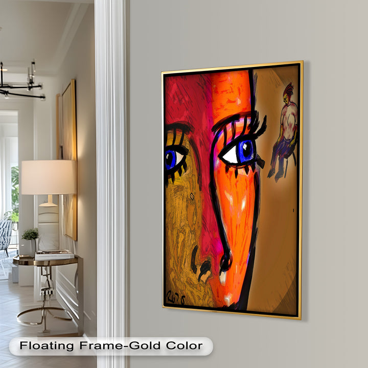 Vivid Gaze – Abstract Expressionist Portrait Oil Painting