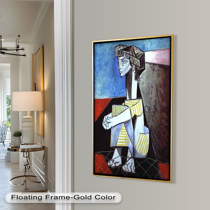 Seated Boy with Striped Garment – Picasso Oil Painting