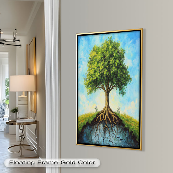 Firmly Planted – Tree of Faith with Roots Oil Painting