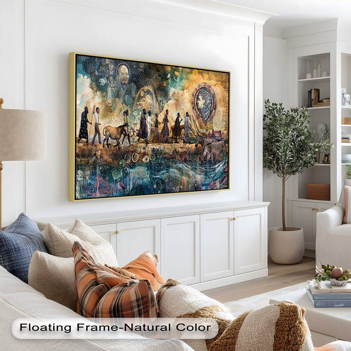 Echoes of Migration – Symbolic Journey Through Time Oil Painting