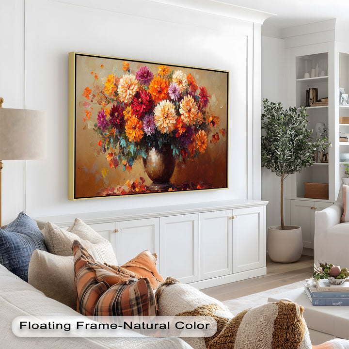 Dahlia Bouquet Wall Art – Still Life Oil Paintings