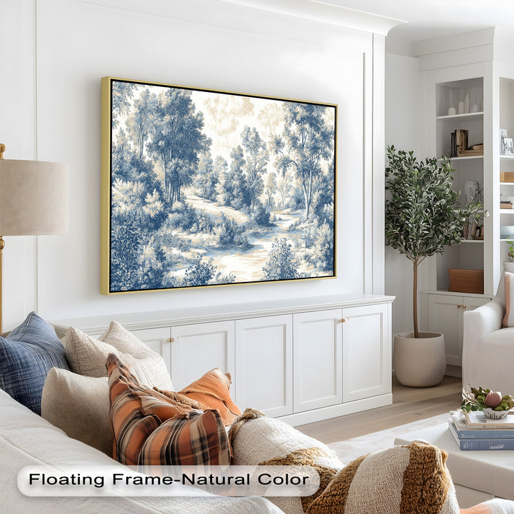 Classic Blue Woodland Scene – Vintage Oil Paintings
