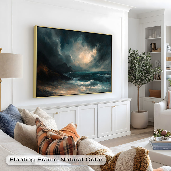 Ocean Wall Art - Stormy Coastline Seascape Oil Painting