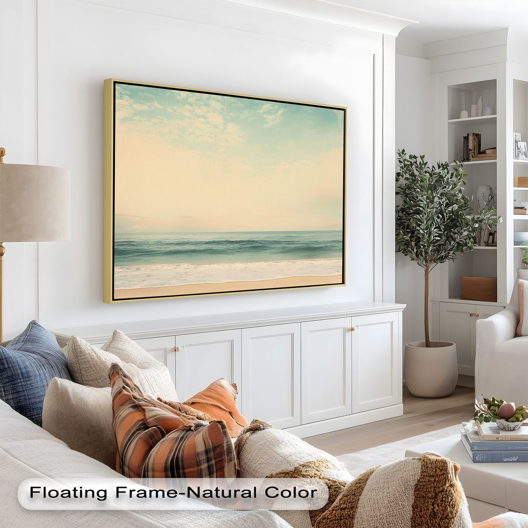 Calm Ocean Oil Paintings – Coastal Beach Wall Art