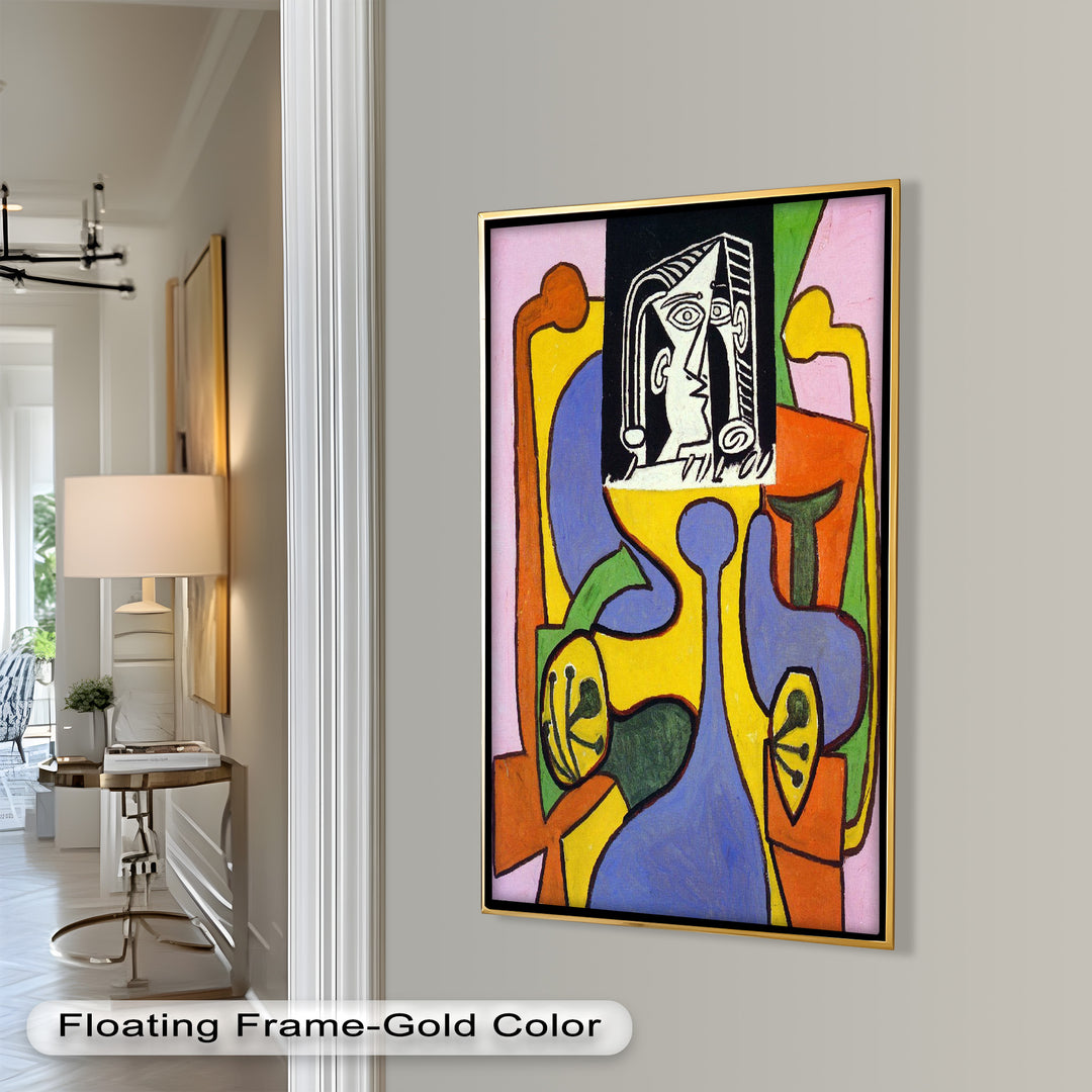 The Mask of Form – Bold Geometric Expression Picasso Oil Painting