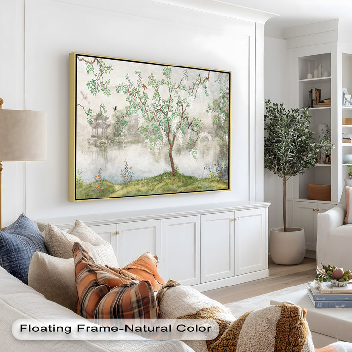 Chinoiserie-Baum – Elegantes orientalisches Ölgemälde