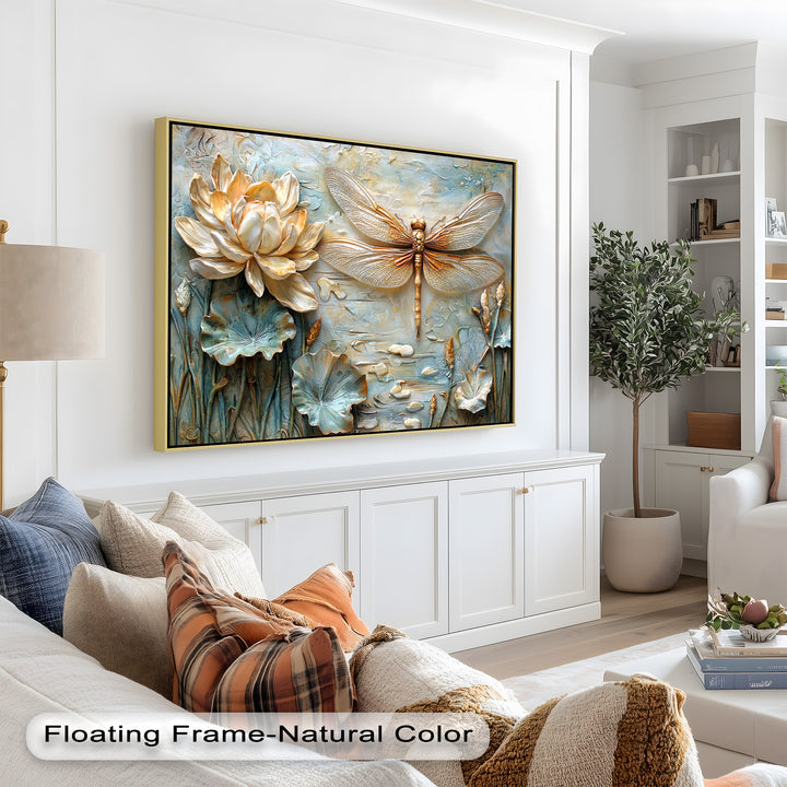 Retro Dragonflies and Flowers – Elegant Nature-Inspired Oil Painting