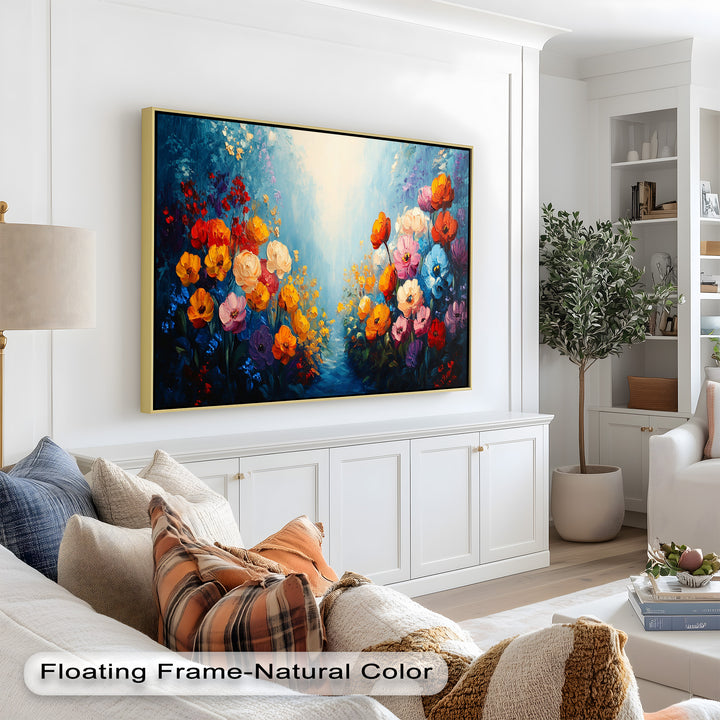 Multicolor Wild Bloom Explosion - Flower Oil Painting