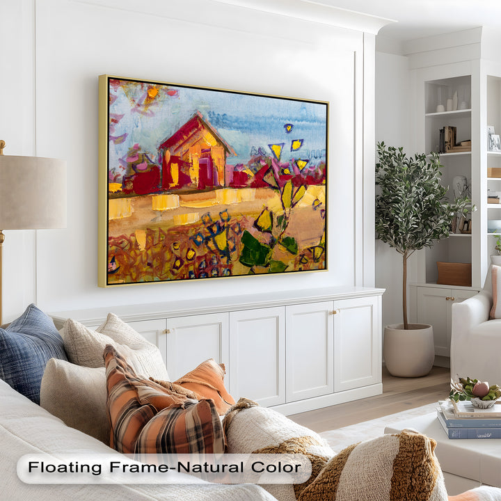 Sunlit Homestead – Expressive Impressionist Oil Painting