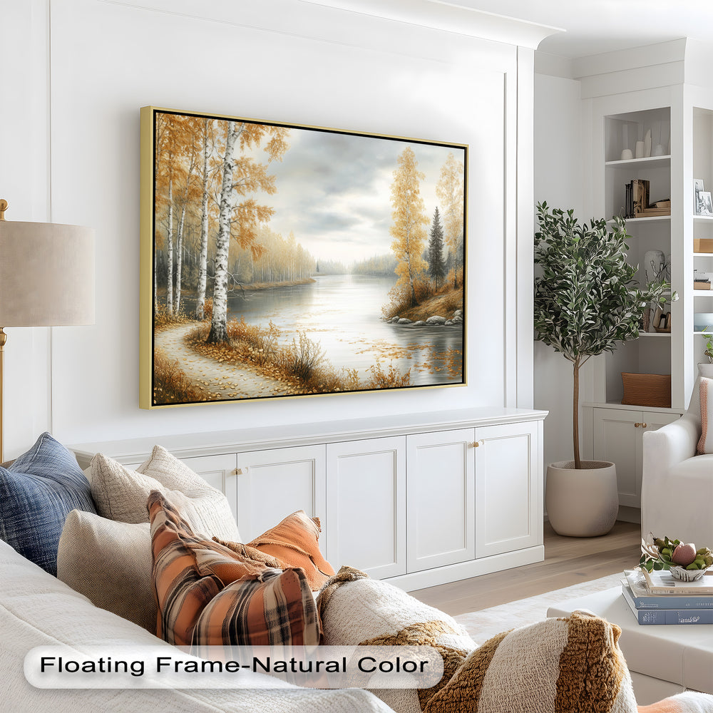 Gentle tones of amber, gray, and cream create a serene atmosphere that captures the quiet elegance of a late fall day.