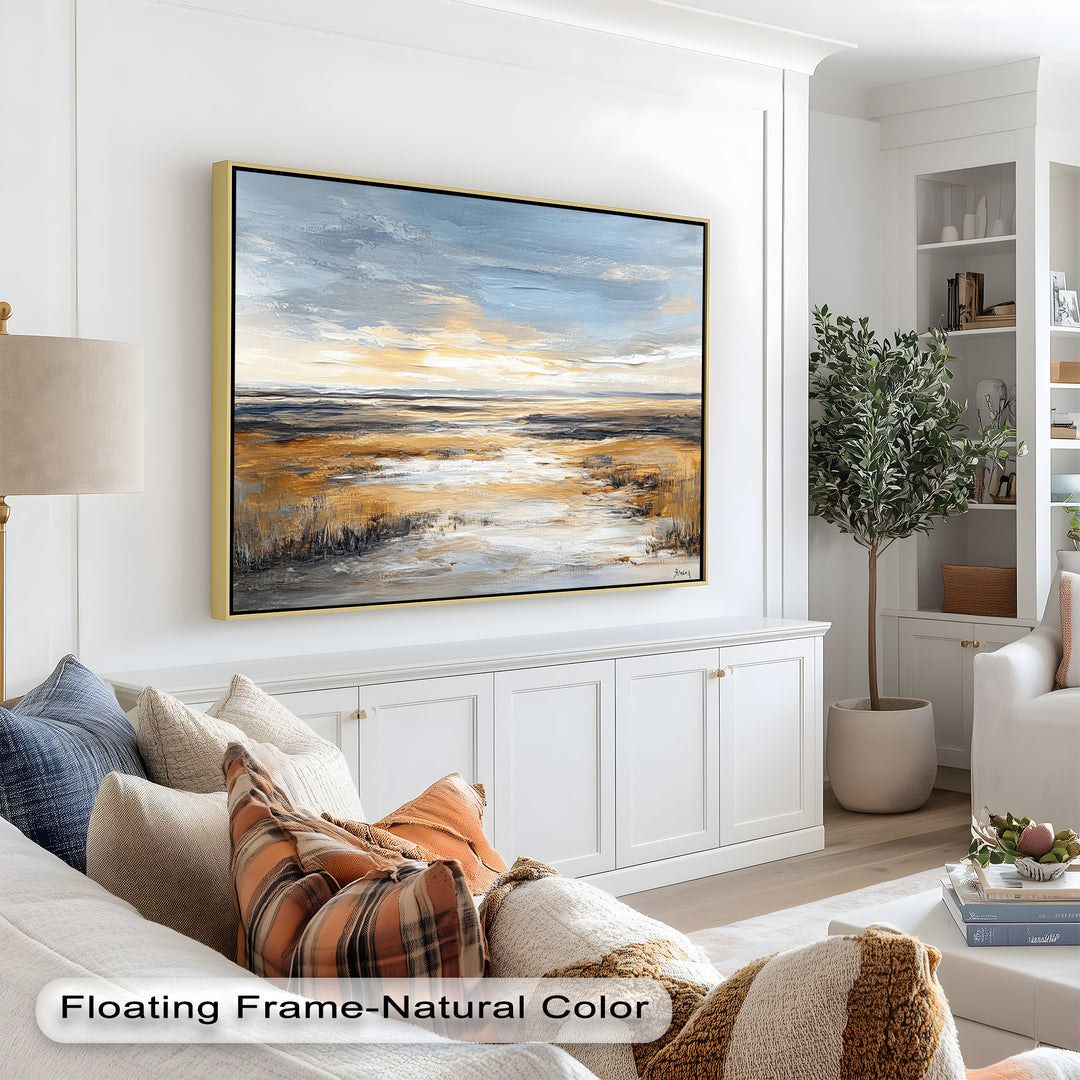 Natur Wandkunst - Golden Horizon Meereslandschaft Ölgemälde