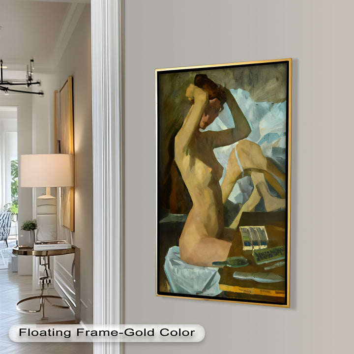 Muted Reverie – Figurative Nude Oil Painting in Earth Tones