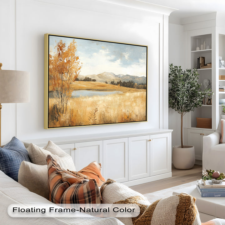 Wheat Fields Autumn Landscape – Golden Serenity Oil Painting