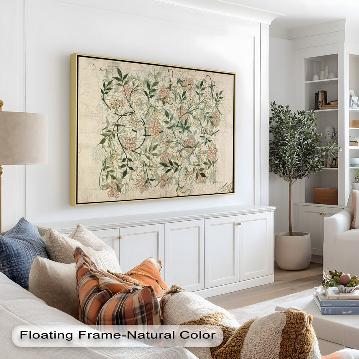 Jasmine Pattern by William Morris – Framed Botanical Oil Painting