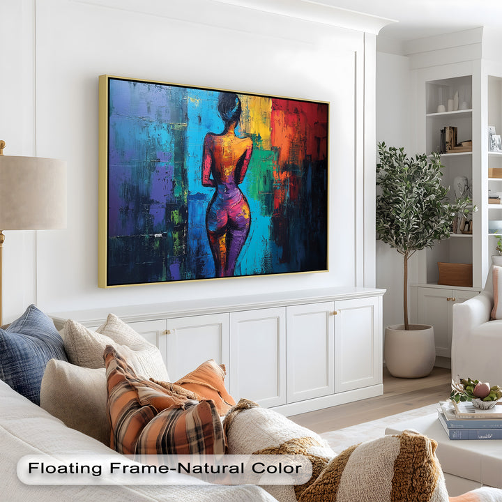 Radiant Contours – Bold Abstract Figurative Oil Painting